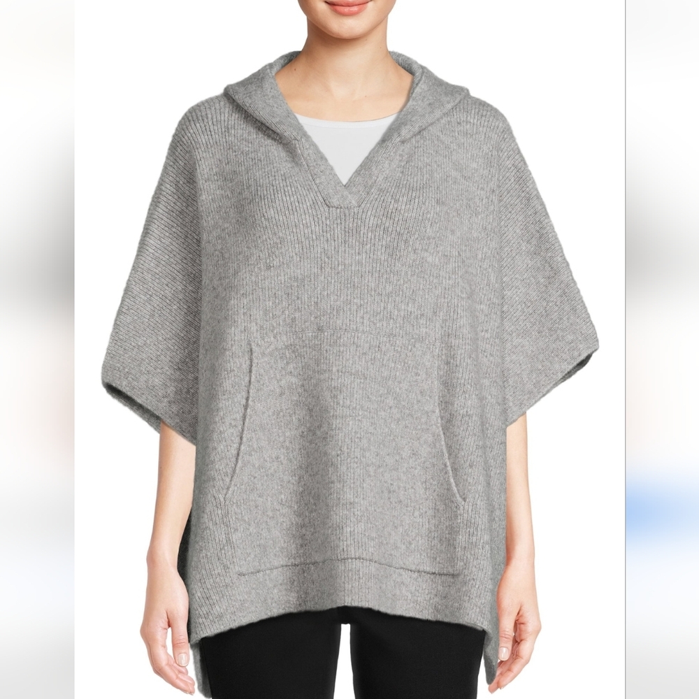 NWT Time And Tru Gray Hooded Poncho